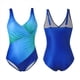 thumbnail image 2 of Trajes de Baño de una Pieza con Control de Abdomen para Mujer, Estilo Retro, Fruncido, Push Up, Acolchado, Estilo Vintage Azul M, 2 of 8