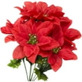 Nvzi Artificial Silk Poinsettia Shrubs, 35 cm/13.8 Inches, 4Pack for Holiday Home Interior