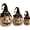 3Pcs Pumpkin, variant on Halloween Pumpkin Decor Set, 7"Fall Decor,Halloween Decorations, Small Witch Hat Pumpkin Figurines with Bow, Lace and Star, Vintage Farmhouse Halloween Tabletop Decor for Home Party Indoor Display-A