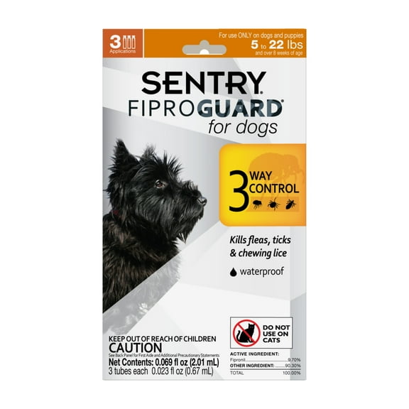 SENTRY FIPROGUARD Flea & Tick Topical Treatment for Dogs 5-22 lbs