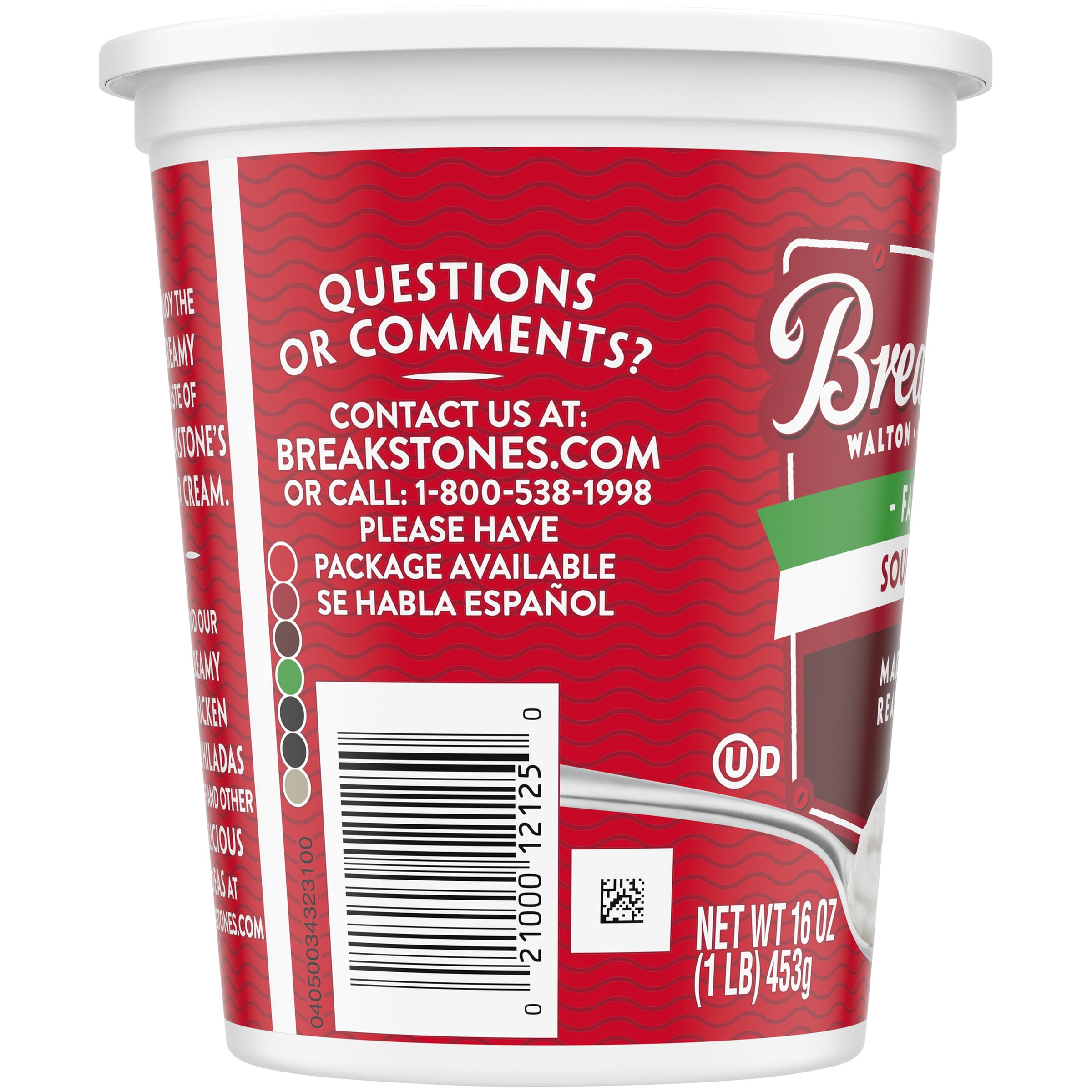 Breakstones Fat Free Sour Cream 16 Oz Tub - Walmartcom