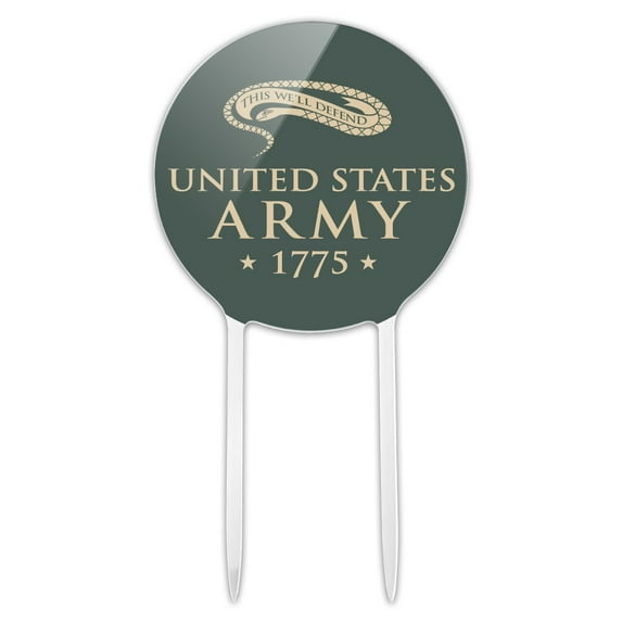 Acrylic U.S. Army Vintage United States Army Logo 1775 Cake Topper Party Decoration for Wedding Anniversary Birthday Graduation