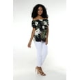 thumbnail image 5 of Women's Hawaiian Off-Shoulder Ruffle Muumuu Top in Wispy Cereus Black XL, 5 of 5