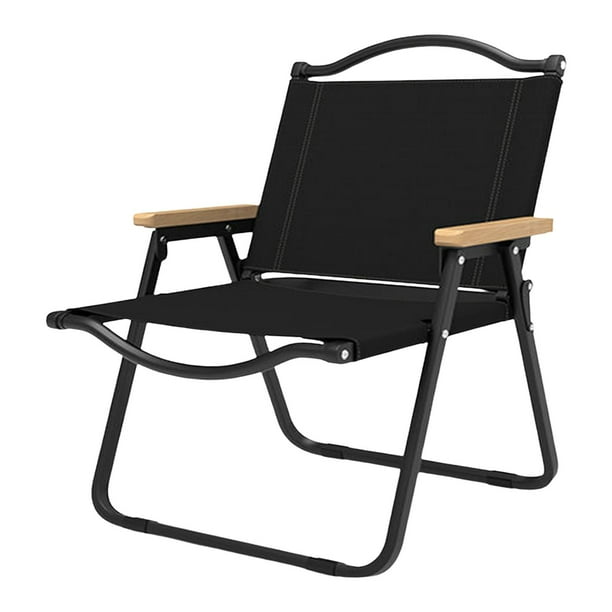 Silla Plegable para Acampar Sunnimix 120 kg Cojinete de Carga Ligero Plegado Negro Medio