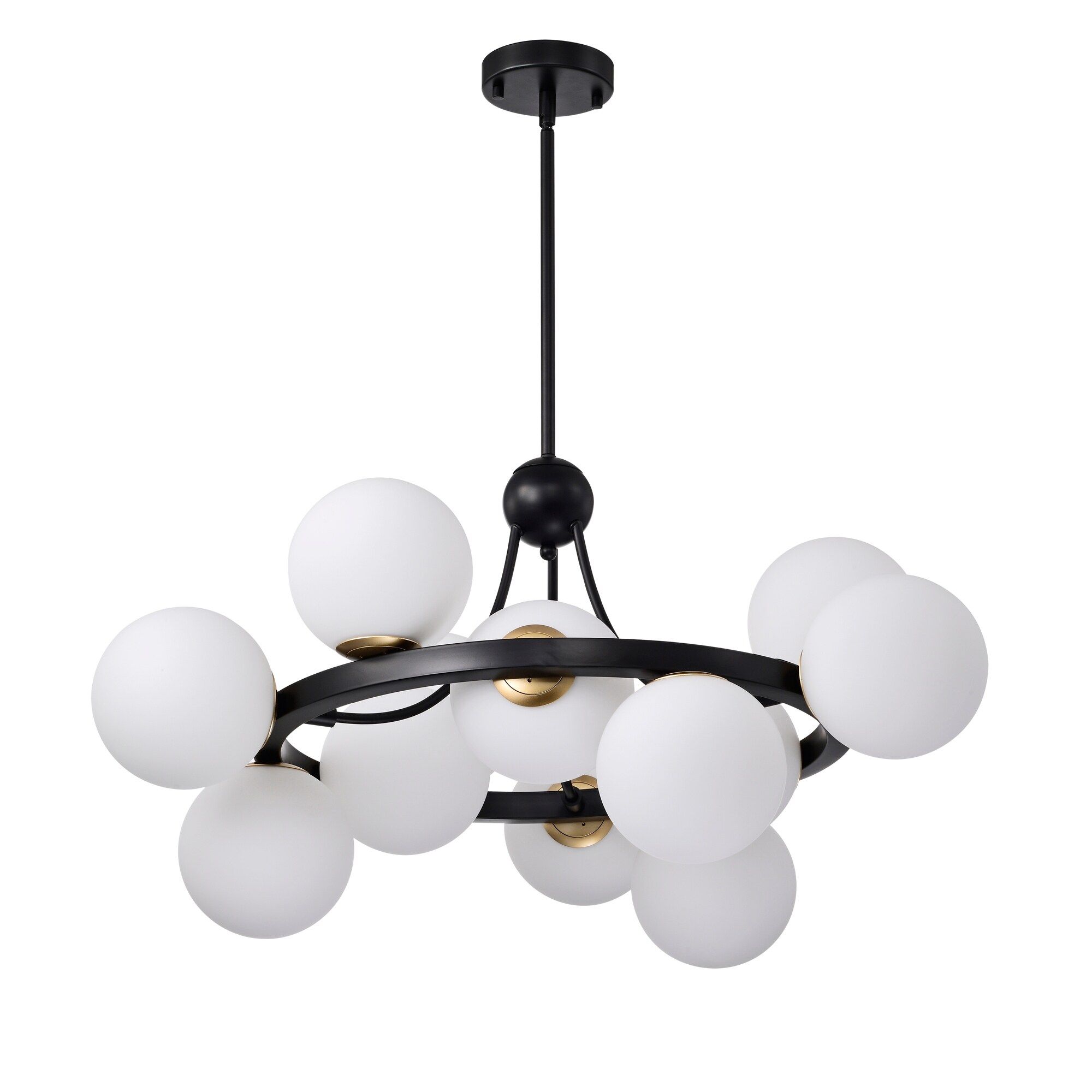 Coraline 30 in. 12-Light Indoor Matte Black Finish Chandelier with Light Kit