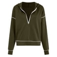 thumbnail image 6 of GEWSEY Women's 2025 Fall Hooded Sweatshirts Long Sleeve Half Zip Cropped Hoodies Pullover Winter Fashion Clothes (Army Green, XL), 6 of 6
