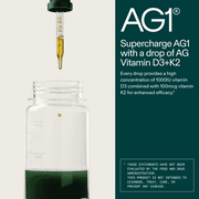 AG1 Vitamin D3 K2 Drops, 1000IU of Vitamin D3 and 100mcg of K2 per Serving, Supports Bone Density and Calcium Absorption (Athletic Greens)