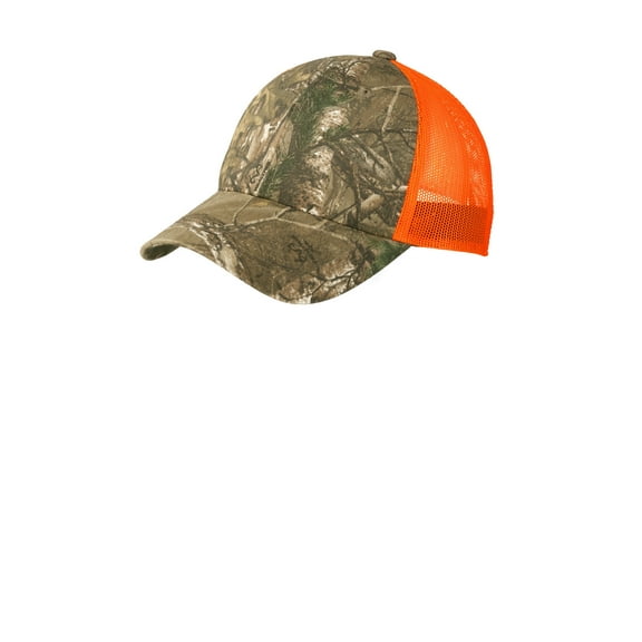 Port Authority Structured Camouflage Mesh Back Cap-One Size (Realtree Xtra/ Neon Orange)