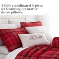 thumbnail image 6 of Southshore Fine LinensOversized 6-Piece Quilt Bedding Set lightweight, soft includes reversible King quilt, 2 matching shams, three throw pillows, Vilano Plaid Red, King / California King, 6 of 8
