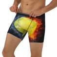 thumbnail image 3 of Cauagu Tennis Ball In Fire And Water Print Men's Boxer Briefs, Funny & Cute Underwear Elastic Waistband Briefs Ideal Gift for Men,1-Pack, 3 of 7