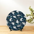 thumbnail image 6 of Daiia Friendly Sharks Printed Pattern Ceramic Plate Dinner Plates Bone China Decorative Plates with Display Stand Art Ceramic Ornaments for Wall Hanging Decoration-6in, 6 of 6