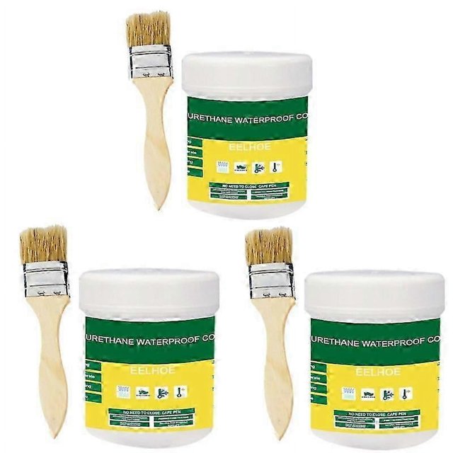 3 piezas de pegamento impermeable invisible con cepillo a prueba de agua para azulejos de pared y ventanas, película estable, protección contra fugas, revestimiento de baño