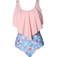 thumbnail image 1 of Mommy and Me Swimsuit Solid Color/Printed Bra Panty 2-Piece Bikini Set, 1 of 4