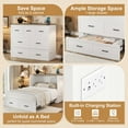 thumbnail image 4 of Bellemave Full Size Murphy Bed with Storage Drawer, Foldable Platform Beds with Charging Station, Farmhouse Wood Cabinet Chest Bed for Living Room/Bedroom (White）, 4 of 9
