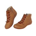 thumbnail image 4 of TOWED22 Boots for Women Premium Orthopedic Ankle Boots Arch Support Leather Comfortable Side Zip Wedge Booties(Brown-01,6), 4 of 7