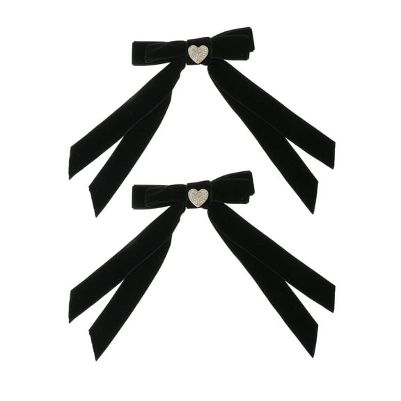 Packed Party Black Velvet Hair Bows, 2 Hair Clips