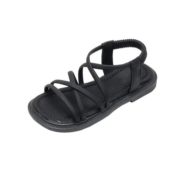 NOKIO Sandales en Maille à Bout Ouvert pour Filles Chaussures Décontractées de Plage d'Été Sandales Plates de Mode avec Sangles Réglables pour Jeux d'Eau en Extérieur