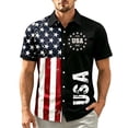 thumbnail image 4 of Homeyce Men America's 250th Anniversary Hawaiian Shirt 4th Of July American Flag Printed Shirts Short Sleeve Button Down Patriotic Tops for Memorial Day Independence Day Casual Tee,Black 2XL, 4 of 4