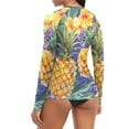 thumbnail image 5 of joogoo Womens UPF 50+ Rash Guard Pineapple Tropical Flowers Long Sleeve UV Protection Sun Shirts Tops XL, 5 of 7