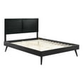 thumbnail image 2 of Modway Marlee Lit Plateforme Grand en Bois avec Pattes Évasées, Noir, 2 of 7