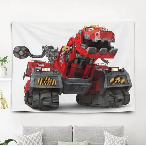 Dinotrux pattern wall hanging 50*60 inches high-quality peach skin velvet material classic and charming