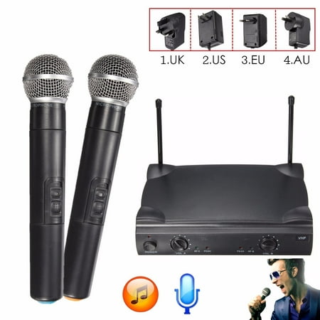 ELEGIANT Dual Channel Handheld VHF Wireless Microphone System with Audio Mic (Best 4 Channel Wireless Microphone System)