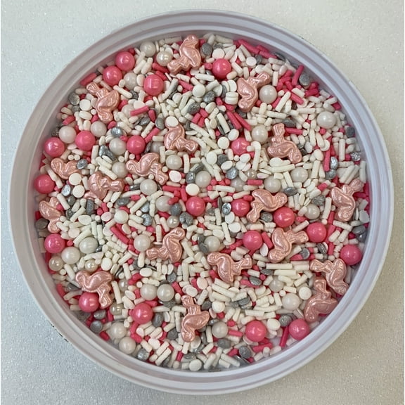 Pink Flamingos On The Loose Confetti Sprinkles, Cake, Cookie, Donut, Cakepop Toppings, 6 oz.