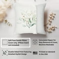 thumbnail image 2 of Ethan Taylor Botanical Throw Pillow Soft Cushion Cover 'Watercolor Leaves II Botanicals Leaf' Modern Pattern Decorative Square Accent Pillow Case, 16x16 Inches, Green, Gold, 2 of 5