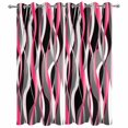 thumbnail image 2 of Outdoor Curtains for Patio Waterproof, Pink Stripe Windproof Pravicy Outside Porch Blackout Curtain, Gradient Grey Moire Geometric Modern Abstract Sun Blocking Curtains for Cabana 2 Panels 54"x108", 2 of 9