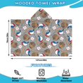 thumbnail image 2 of Baseball Items Pattern Hooded Bath Towel，50"x30" for Ages 3 To 12 Kids, Quick Dry Lightweight Soft Microfiber Hood Beach Towel Cover Up for Kids, 2 of 7