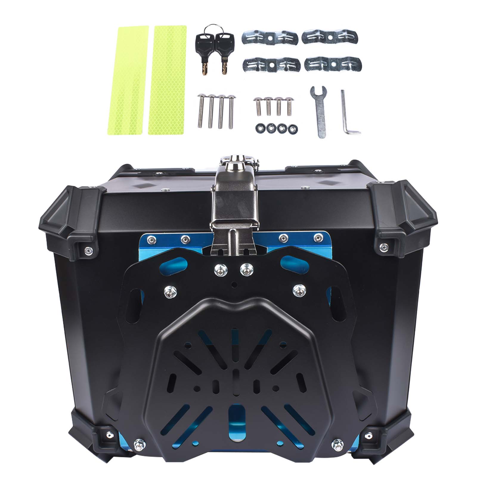 GELUOXI Motorcycle Top Case Scooter Luggage Storage Trunk Rear Tour Tail Box 45L Black