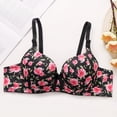 thumbnail image 2 of Loopsun Women Daily Floral Print Underwire Bra Comfortable Breathable Shaping Support Thin Wear, 2 of 5