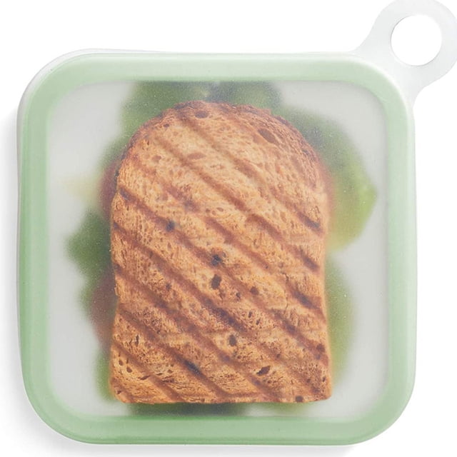 Lonchera Portátil de Silicona con Forma de Sándwich y Tostadas, Contenedor de Alimentos con Asa, Caja para Refrigerios, Caja para Trabajo de Oficina para Estudiantes