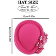 thumbnail image 2 of RUINIXCW Pillbox Church Hats for Women Pillbox Hat with Flowers British Hats Vintage Felt Berets Fascinator Tea Party Hat Cap, 2 of 9