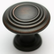 Hamilton Bowes Oil Rubbed Bronze Cabinet Hardware 1-1/4” Round Mushroom Modern Basic Knob - 1.25” Diameter – 1” Tall Modern Traditional