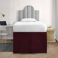 thumbnail image 4 of 56 Inch Drop Twin XL Size Dorm Bed Wine Solid Bed Skirt Lightweight Pleated Pattern Split Corner Premium Hotal Quality With Flexible Elastic & Fade Resistent, 4 of 6