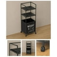 thumbnail image 4 of Multiple Shelf Laundry Storage Basket Sturdy Plastic Rolling Hamper with Metal Frame Construction Daily Casual Use, 4 of 19