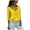 Yellow, variant on LEAVINGSUO Fall Winter V Neck Long Tops for Women, Womens Tops Womens Ladies Chiffon Long Sleeve V-Neck Lapel Solid Color Blouses Summer Casual Tops