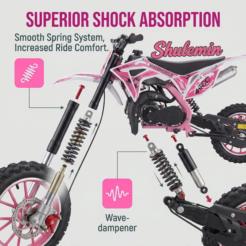 Xinwanna 50cc Kids Dirt Bike,Toddler Gas Power Motocross Off Road Mini Motorcycle Vehicles Children Pocket Motorbike with Front Rear Disc Brakes Ideal Birthday for 8-15 Boy Girl