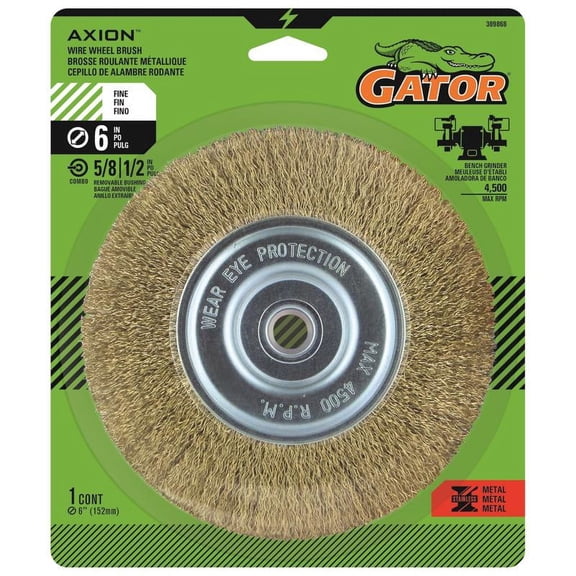 Gator 6 in. Fine Cable Twist Wire Wheel Brush Brass Coated Steel 4500 rpm 1 pc
