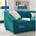 thumbnail image 4 of Loveseat Sofa, Fabric, Teal Blue, Modern Contemporary Urban Design, Living Lounge Room Hotel Lobby Hospitality, 4 of 10