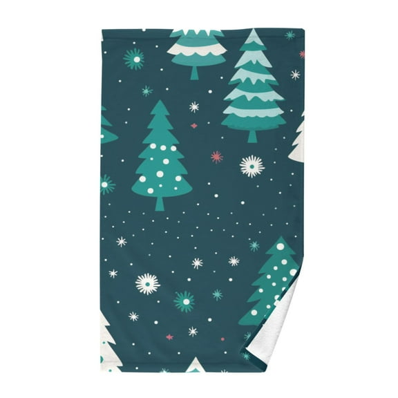 Christmas Trees Cotton Face Towels Soft Hand Towel Absorbent Bathroom Towel for Kitchen Hotel Decoration