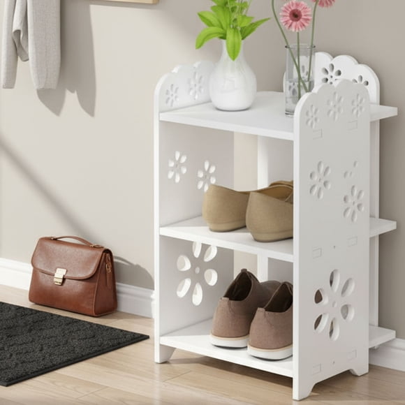 Ohmyroo Slim Vertical Shoe Rack for Tight Spaces, Multi-Tier Open Front Shoe Organizer Cabinet for Entryway or Closet, Space-Efficient Storage Solution for Shoes and Boots