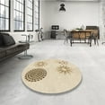 thumbnail image 4 of Ahgly Company Machine Washable Indoor Round Transitional Brown Sand Brown Area Rugs, 3' Round, 4 of 7