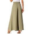 thumbnail image 3 of INSPIRE CHIC Women's Casual High Waist Drawstring Elastic with Pocket Wide Leg Pants, 3 of 5