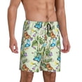 thumbnail image 2 of Balery Meadow Plants And Butterflies Pantalones cortos de pijama de punto de algodón para hombre con cinturilla y bolsillos-XX-Large, 2 of 6