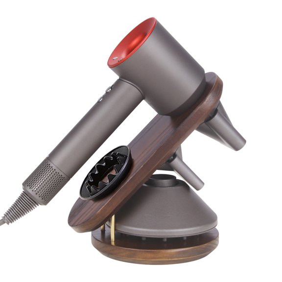 Livoccur Hair Dryer Stand Holder for All Dyson Supersonic Models, Magnetic Hair Dryer Display Stand Wood Bathroom Organizer