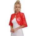 thumbnail image 1 of Sonducket Chal de boda ligero y elegante para novia, capa floral, chales para regalo de vestido de noche Accesorios de disfraces Rojo, 1 of 6