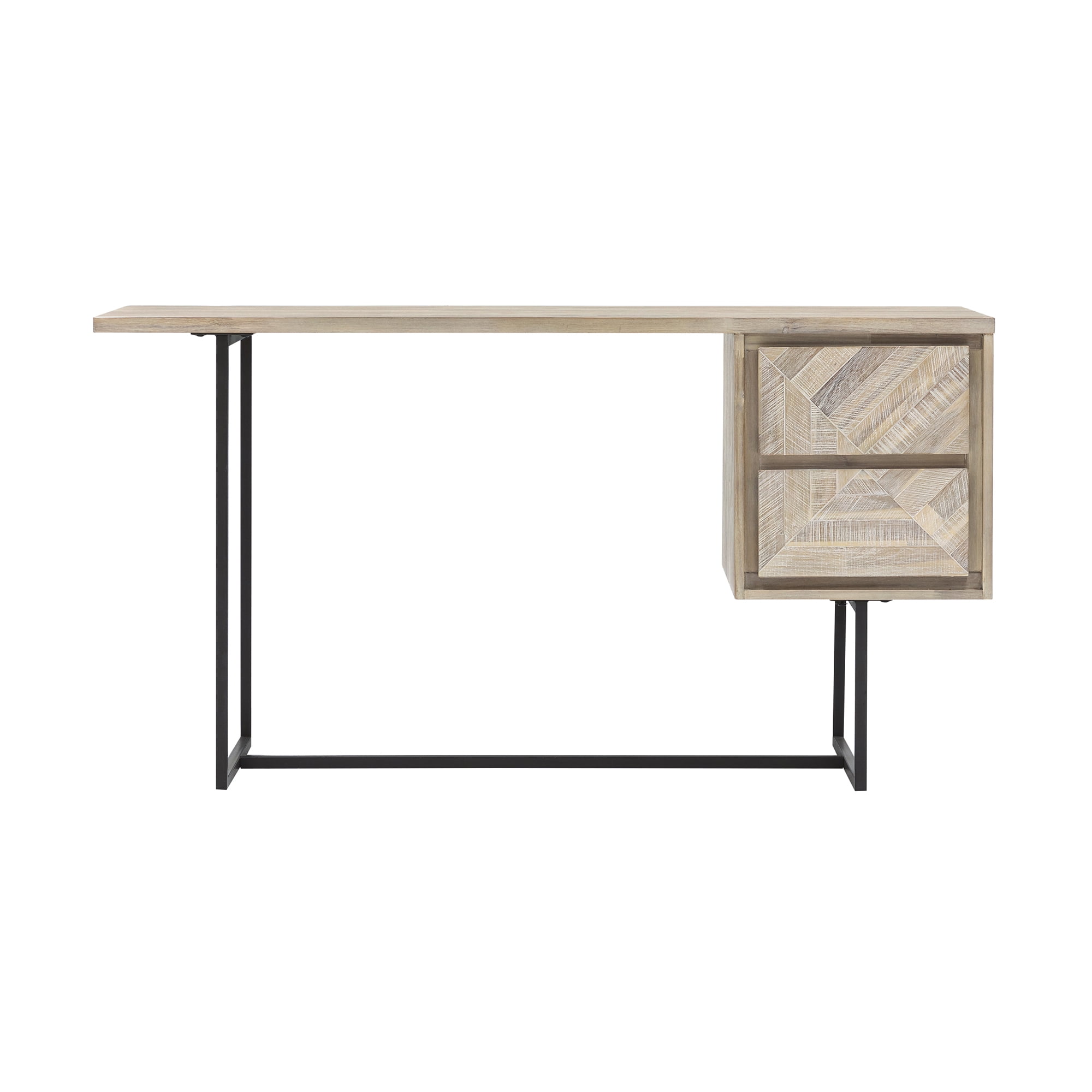 2 Drawer Desk in Natural Acacia Wood