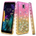 thumbnail image 1 of LG Escape Plus Case, LG Arena 2 Case, LG Journey LTE Case, LG Prime 2 Case, LG Aristo 4+ Case, LG Tribute Royal Case, Kaesar Rhinestone Quicksand Liquid TPU Case for LG K30 2019 (Gold/Pink), 1 of 1